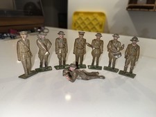 Lot of 8 Toy Soldiers Cast Metal Grey Iron Co. Early 1900  s