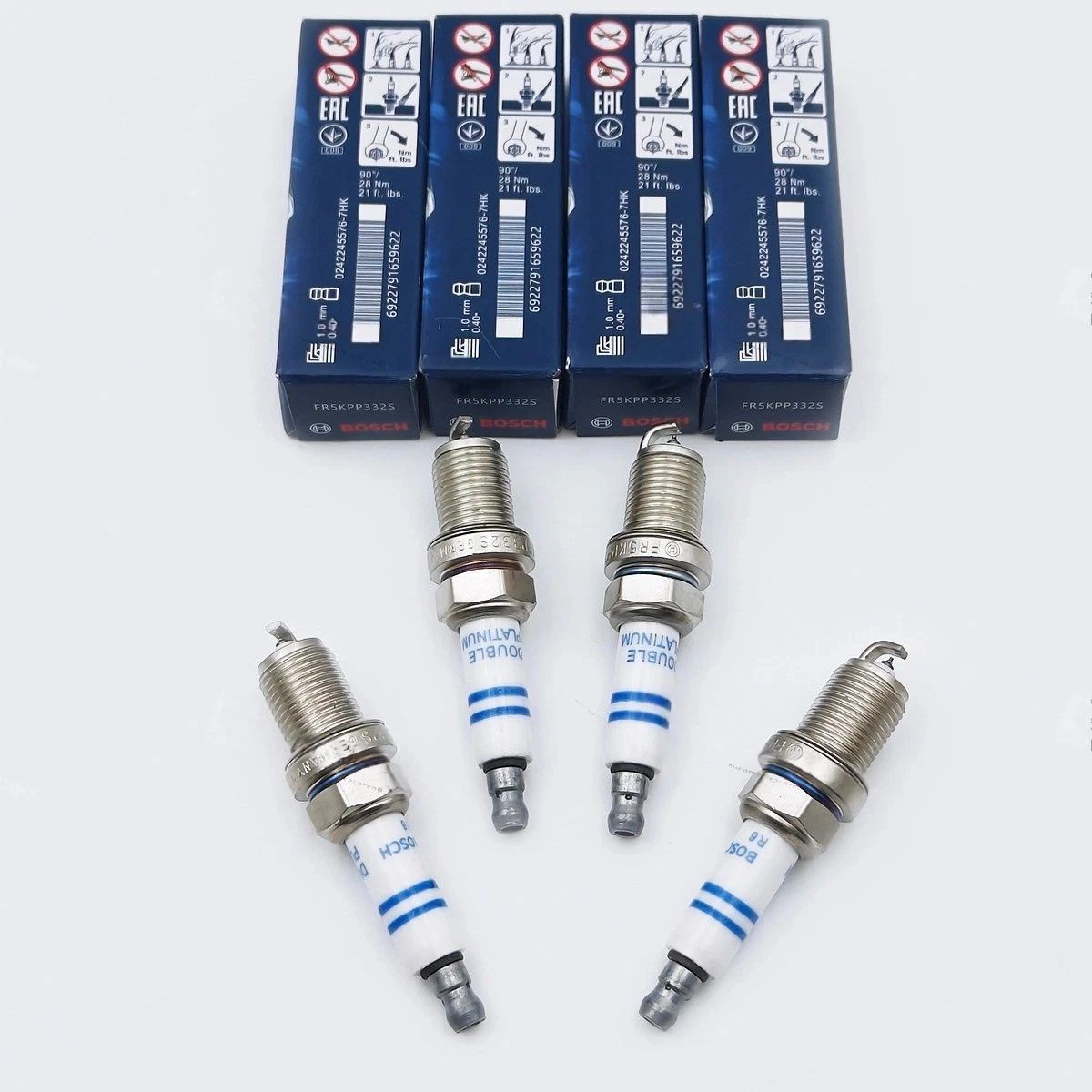 4X FR5KPP332S Spark Plugs Fits for AUDI Q5 A4 VW Jetta GTi 1.8T BOSCH New