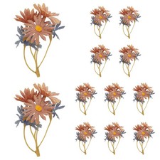 12Pcs Artificial Daisy Flower for Floating Candle Centerpiece, Blue Coffee