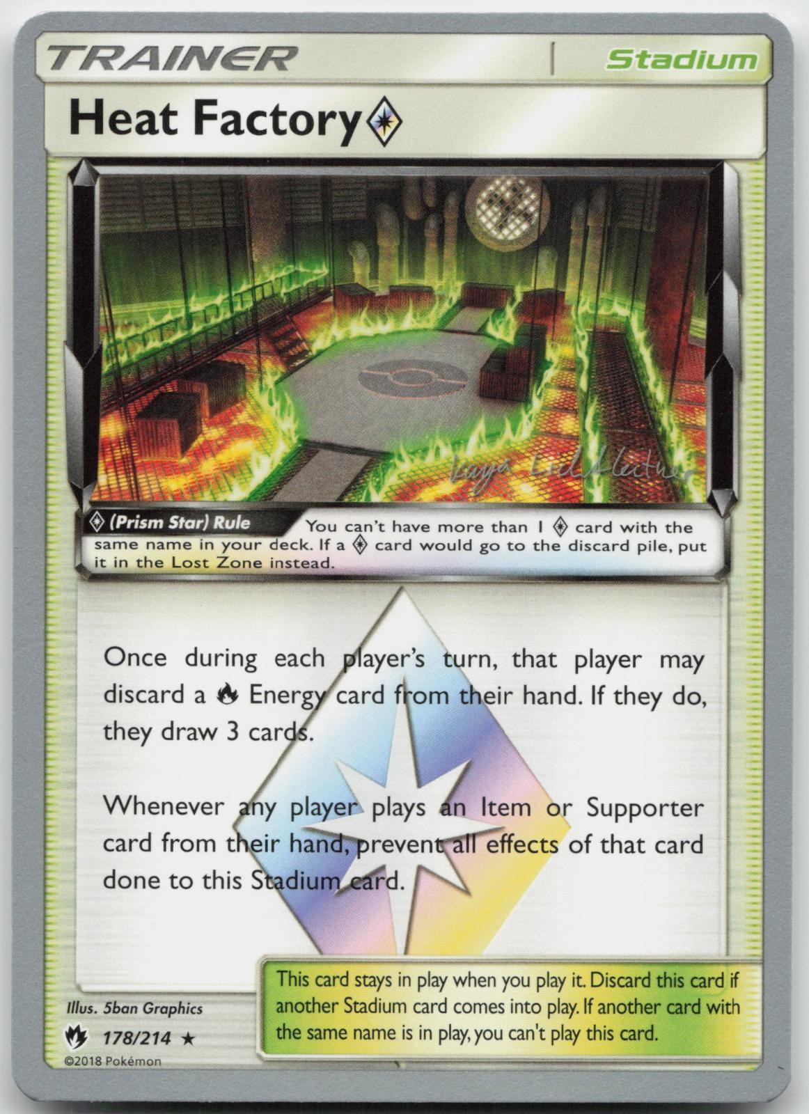 Heat Factory ◇ 178/214 Prism Star Rare Lost Thunder Pokemon LP-NM