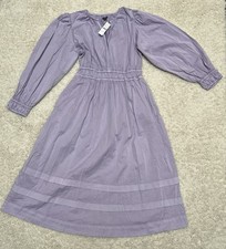 J Crew Long-sleeve smocked-waist midi dress in lightweight chino Size M