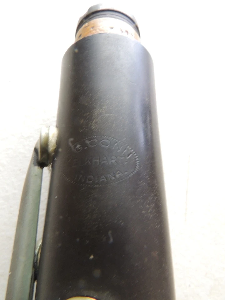 C.G. Clarinete CONN Bb paso bajo 7 anillos goma dura faltante barril Foto 2 de 4