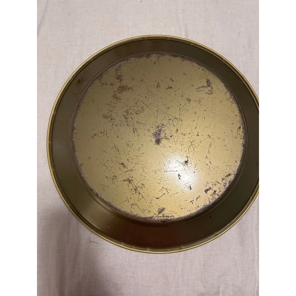 Pennsylvania Dutch Coffee Tea Folk Art XL Decorative Round Tin Platter Vintage - Image 2 of 4