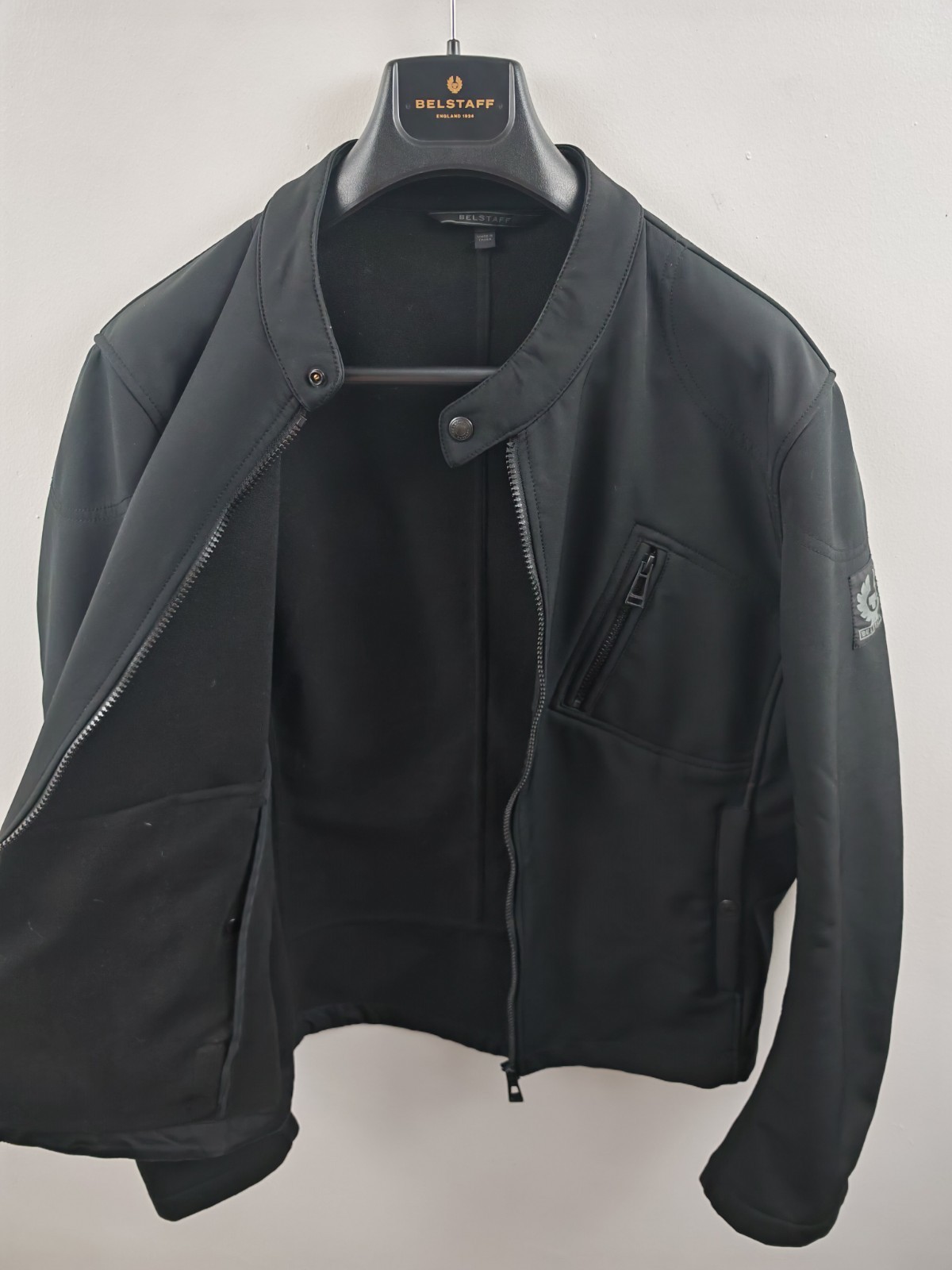 Belstaff Parkham Black Soft Shell Biker Jacket Mens Size IT 48 M Medium Coat image 5