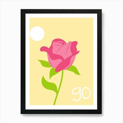 Rote Rose Kunstdruck gerahmt Wandbild Poster Leinwanddruck Bild