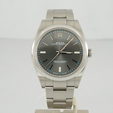 Rolex Mens Oyster Perpetual Watch 39mm - Rhodium Grey Index - 114300 - 2017 B&P