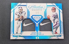 2023 Panini Flawless Dual Diamond Memorabilia Josh Allen Jim Kelly  1/2 Swoosh