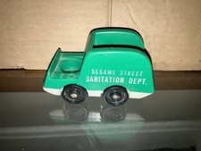 Vintage Fisher Price Little People Sesame Street Sanitation Dept Garbage Truck