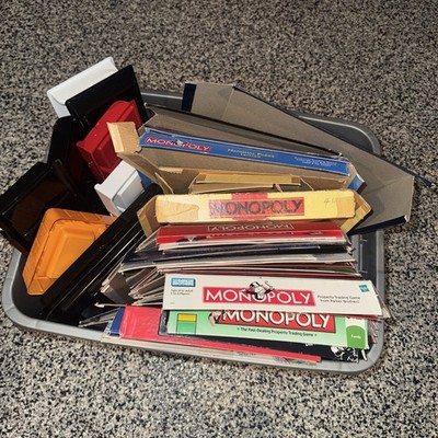 Monopoly Mixed Lot Of Boxes And Money Inserts From 20 Games Art Project (lot)