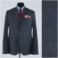 Mens Grey Blazer 40R UK Size J.LINDEBERG Wool Sport Coat Jacket