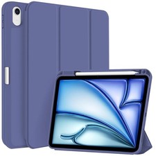 3-türige TPU Leder Hülle für iPad Air 11 2025/2024 mit Stiftschlitz Blau