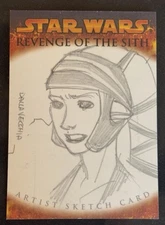2005 Topps Star Wars Revenge of the Sith Sketch  Aayla Secura 1/1 Dalla Vecchia