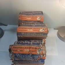9 Vintage Westinghouse Photoflash Bulb speed midget SM F photography camera old