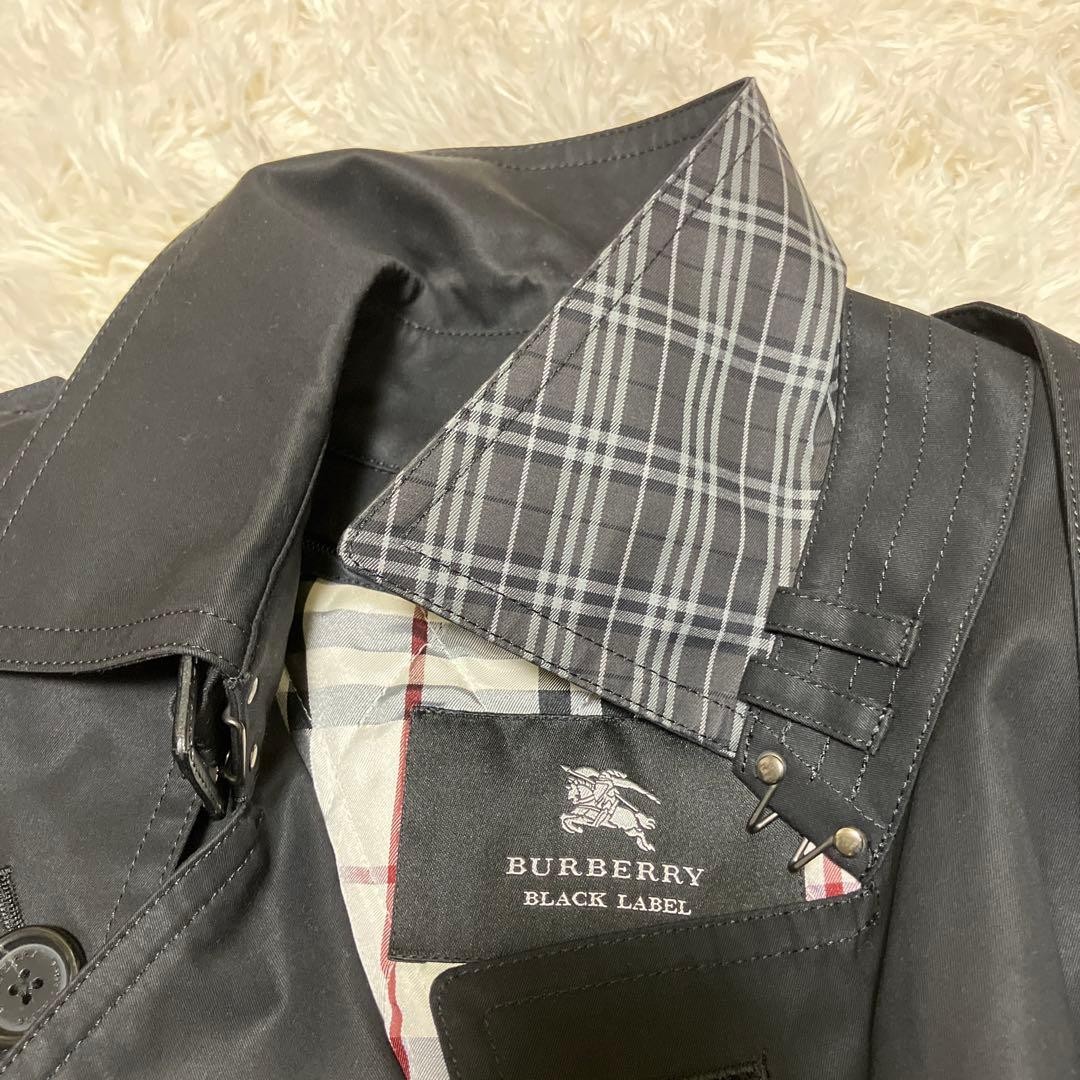 Burberry Black Label Trench Coat with Removable Liner Black Size M Vintage Men's thumbnail 9