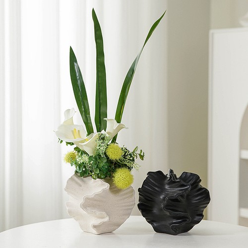 Modern Vase Nordic Minimalist Ceramic Coral Vase Home Table Flowers Donut Vases - Picture 11 of 18