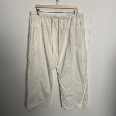 Free People Pants Women s Cream Harem Drop Crotch Baggy Gaucho Size Large.