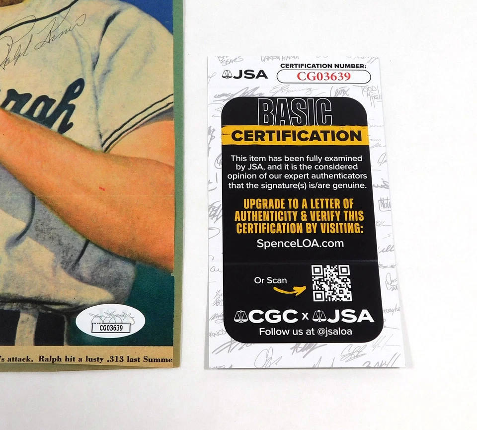 Ralph Kiner Signed 8 x 10 Color Magazine Photo Pirates JSA Auto - Image 3 of 3