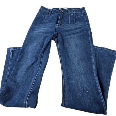 KanCan High Rise Pleated Front Bootcut Jeans Dark Wash KC7401M Size 9/28