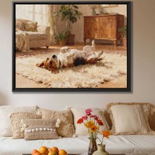 Beagle Dog Oil Painting Canvas Print Living Room Wall Art Dog Decor Artwork