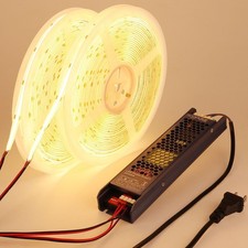 24V COB LED Strip Light Outdoor Waterproof 65.6ft 2 Rolls of 32.8ft , 3000K ...