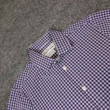 Mizzen Main Leeward Button Down Shirt Men's Large Blue Performance Stretch