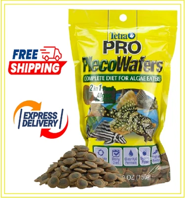 TÉTRA Tetra PRO PlecoWafers 5.29 Ounces, Nutritionally Balanced Vegetarian Fish Food