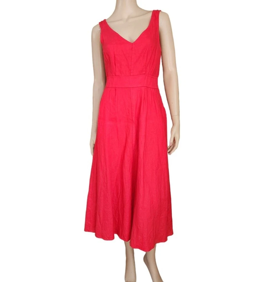 spring linen dresses 100% Linen Loose Fit Button Waist Gathered Maxi Dress LUNA – LINTICO