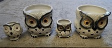 Ceramic Owl Planter. (2) Large And (2) Small. Free Shipping!