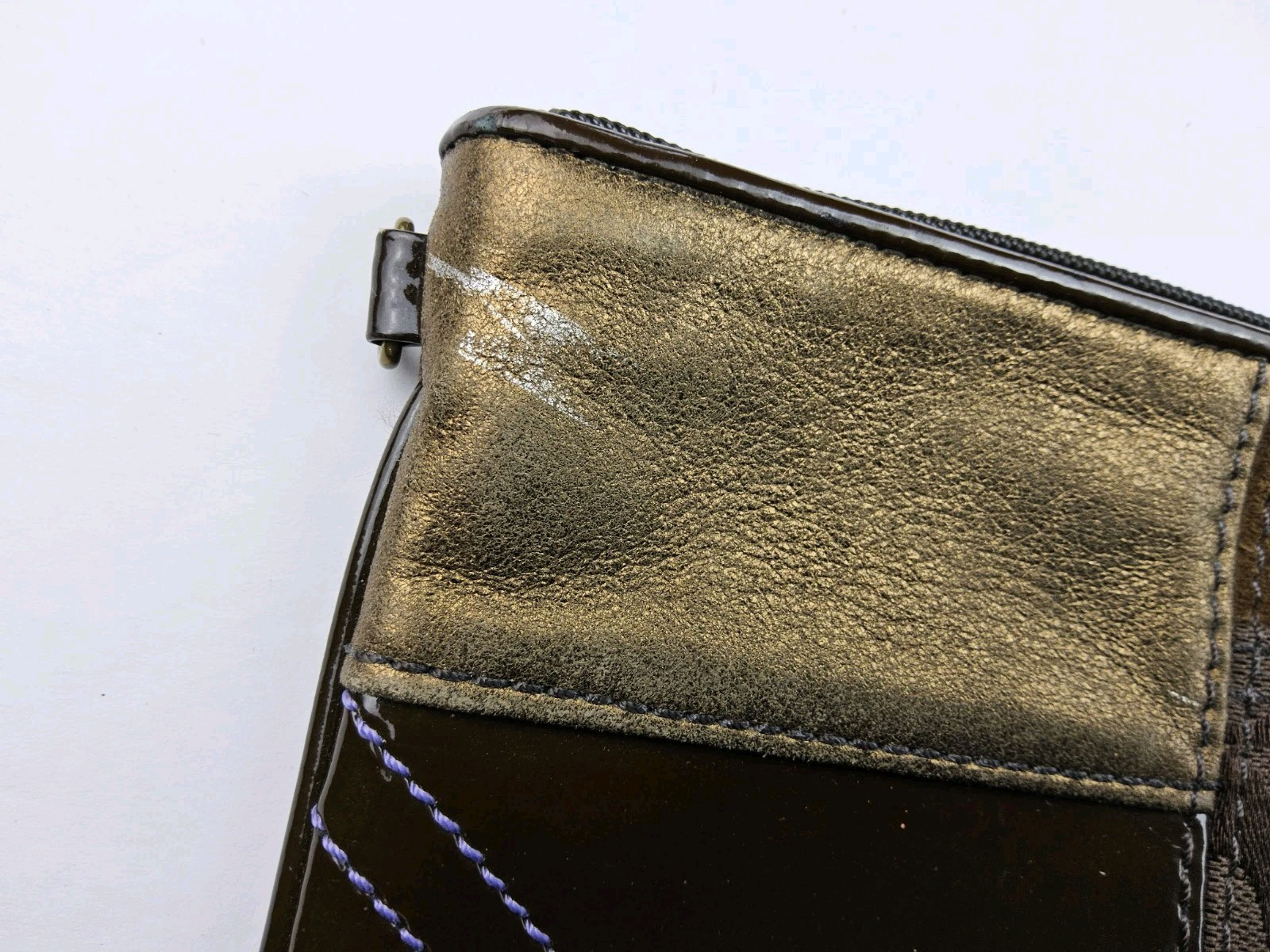 Coach Signature Patchwork Pouch Wallet Clutch - image 4