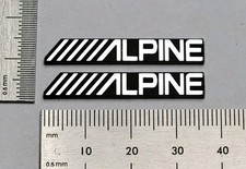Alpine Custom Speaker Badge Logo Emblem Premium Silver Pair With Adhesive