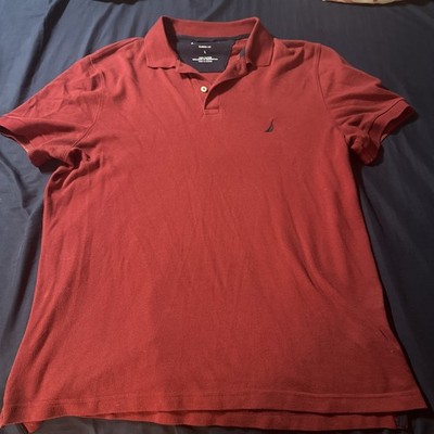 Nautica Classic Fit Deck Polo Shirt, Size Large Large, Zinfandel