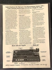 Apple 1 Computer Advertisement, Very Rare 1976 Authentic magazine Ad  Steve Jobs