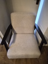 IKEA EKENÄSET Armchair, Light Beige and Dark Wood - Good condition