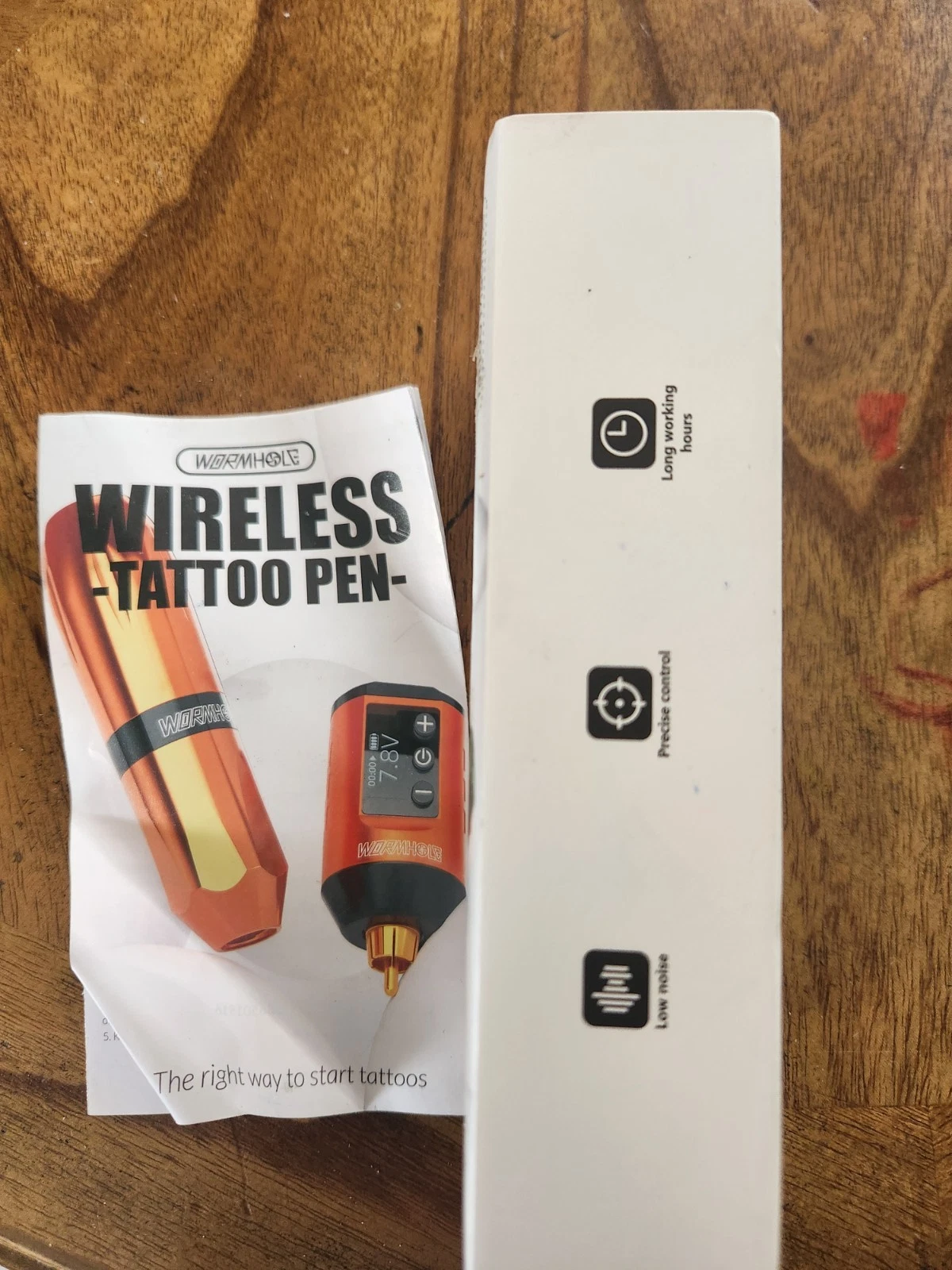 wormhole wireless tattoo machine green brand new with charging cable image 2