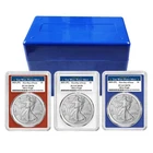 3pc Set - 2025 (W) $1 1-oz American Silver Eagle PCGS MS70 FDOI West Point