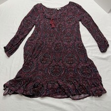 AMERICAN EAGLE  Women's Dress Tassel Long Sleeve Floral Print, Boho, Size XS