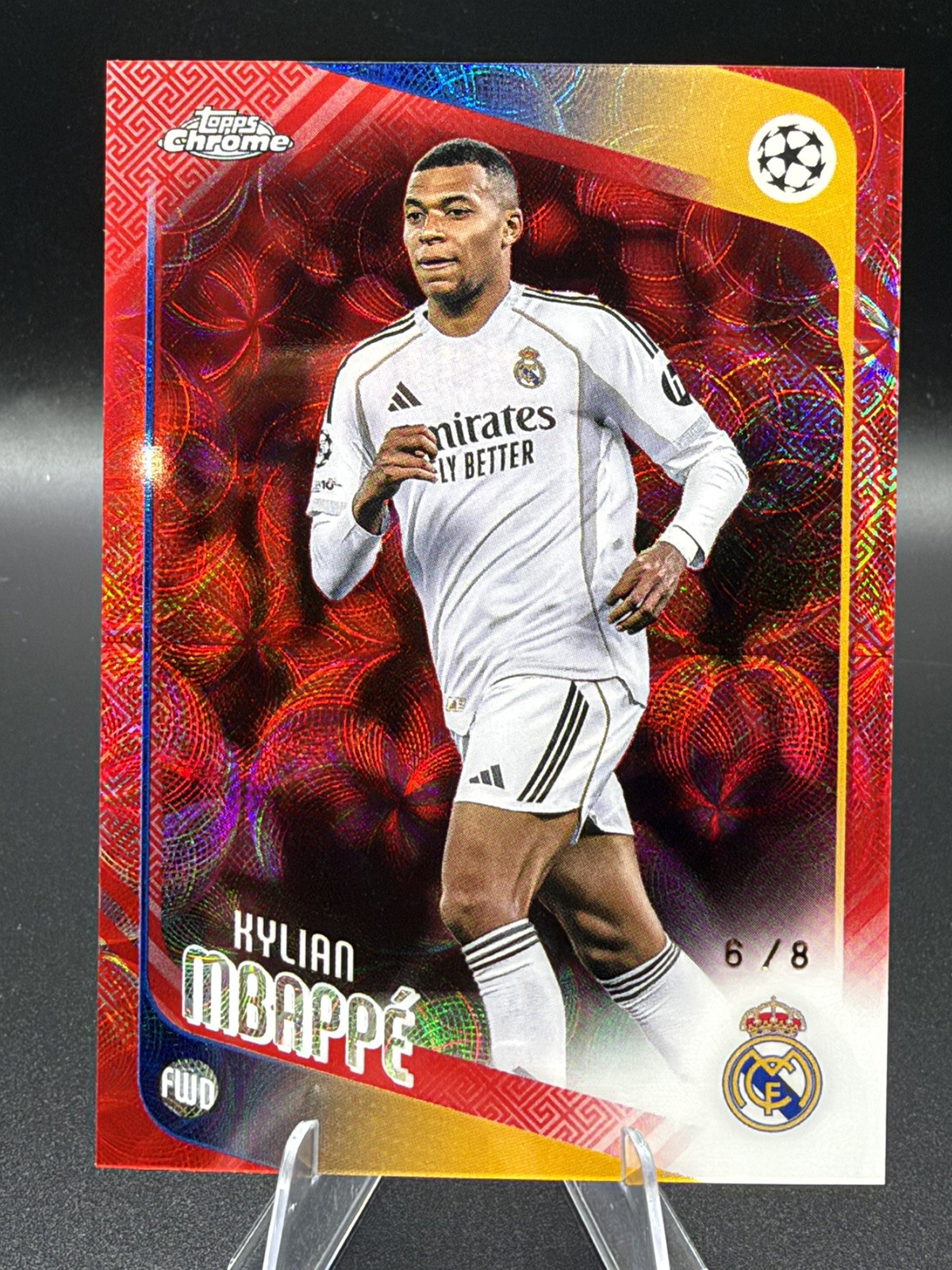 2025-26 Topps Chrome UCC #112 Kylian Mbappé Real Madrid UCL Red Hongbao 6/8 