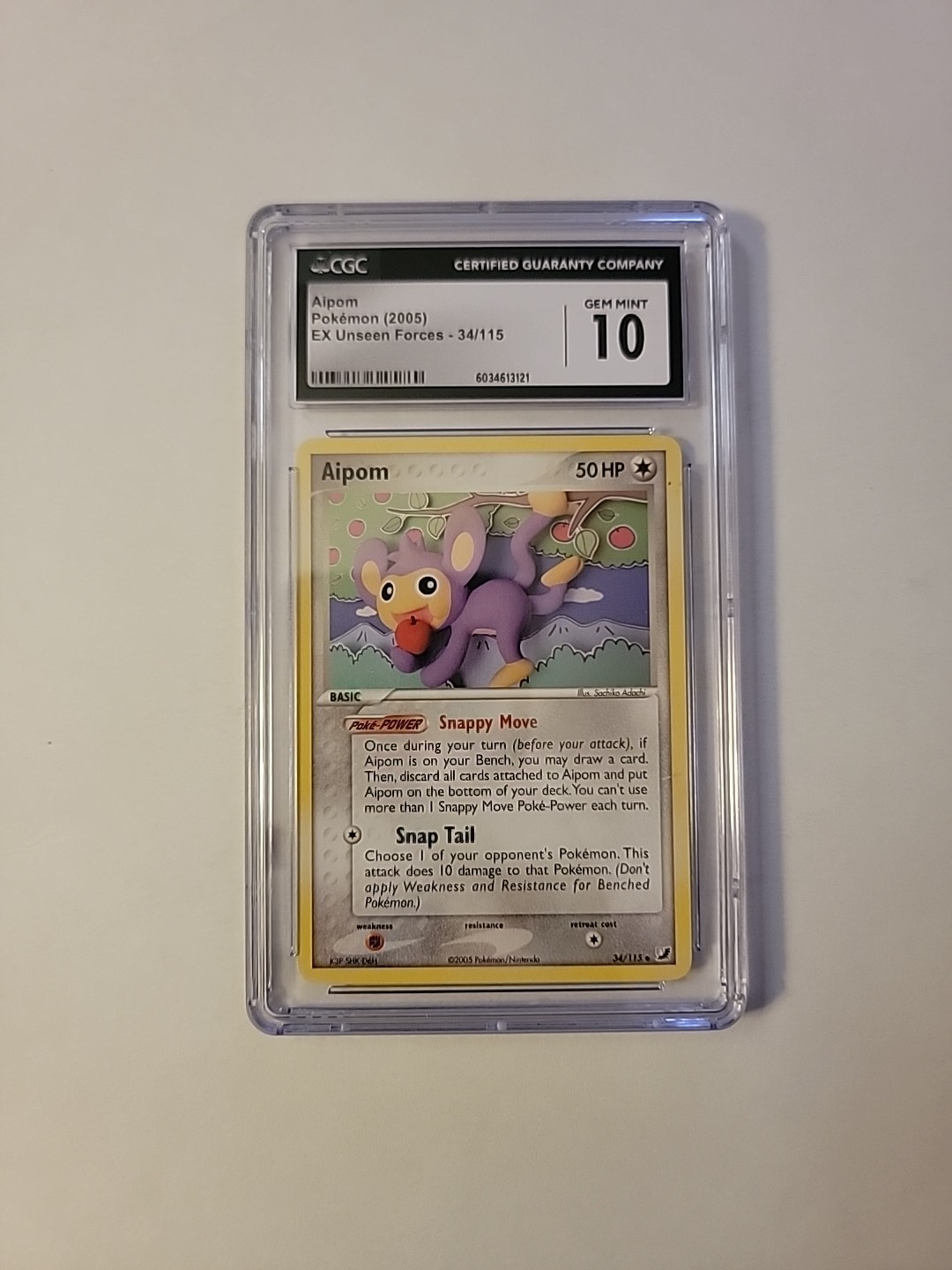 Pokémon EX Unseen Forces Regular Finish Aipom 34/115 - CGC 10 - PK2718