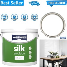 Silk Emulsion Paint, Brilliant White, 5 l Pack of 1 5.20 per litre