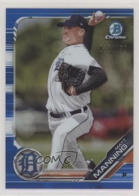 2019 Bowman Chrome Prospects Blue Refractor 32/150 Matt Manning #BCP-85 7qg