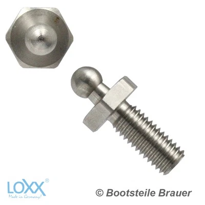 BOOTSTEILE BRAUER LOXX Unterteil SCHRAUBE METRISCH M5 X 12 MM EDELSTAHL Cabrio Persenning Plane