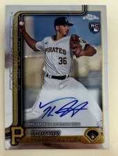 2025 TOPPS CHROME THOMAS HARRINGTON RC AUTO #RA-THA PIRATES