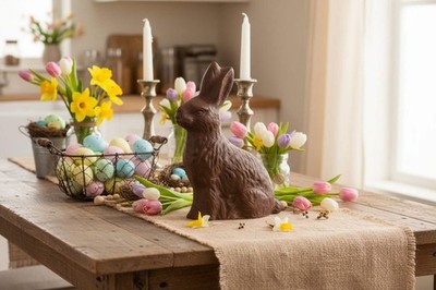 Primitive Spring Easter Resin Chocolate Bunny 5''