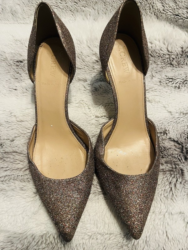 J Crew LUCIE Glitter Multicolor Classic Pumps Women High Heel Shoes Size 8 8.5