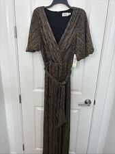 Eliza J Dress  Size 16 Gold V Neck Long