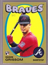 Vaughn Grissom Braves Rookie 2023 Topps Throwback Thursday #43 GOLD PARALLEL 1/1