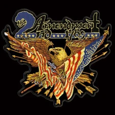 2ND AMENDMENT EAGLE GUNS USA FLAGS NRA PATCH [6.0 inch -iron on sew on]