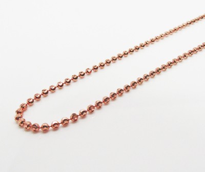 14K Solid Rose/Pink Gold Moon Cut Chain 