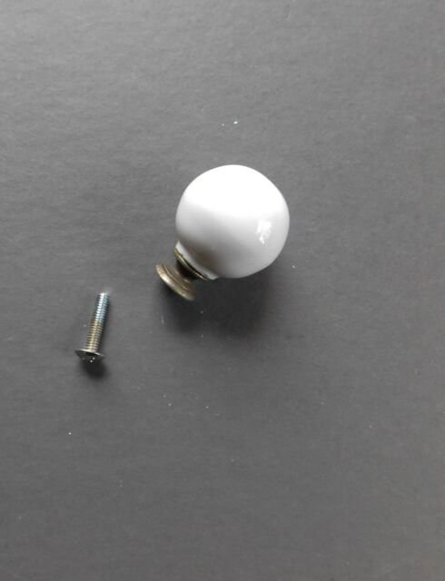 P4 Vintage Round Ceramic Porcelain Ball Brass Drawer Knob White 1 1/4 P4 Vintage Round Ceramic Porcelain Ball Brass Drawer Knob White 1 1/4