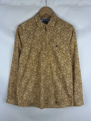 Jolie chemise verte à manches longues zippée à motif floral pour homme taille S - Photo 1/4